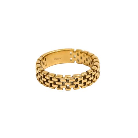 The Links Band Plated Stainless Steel Ring