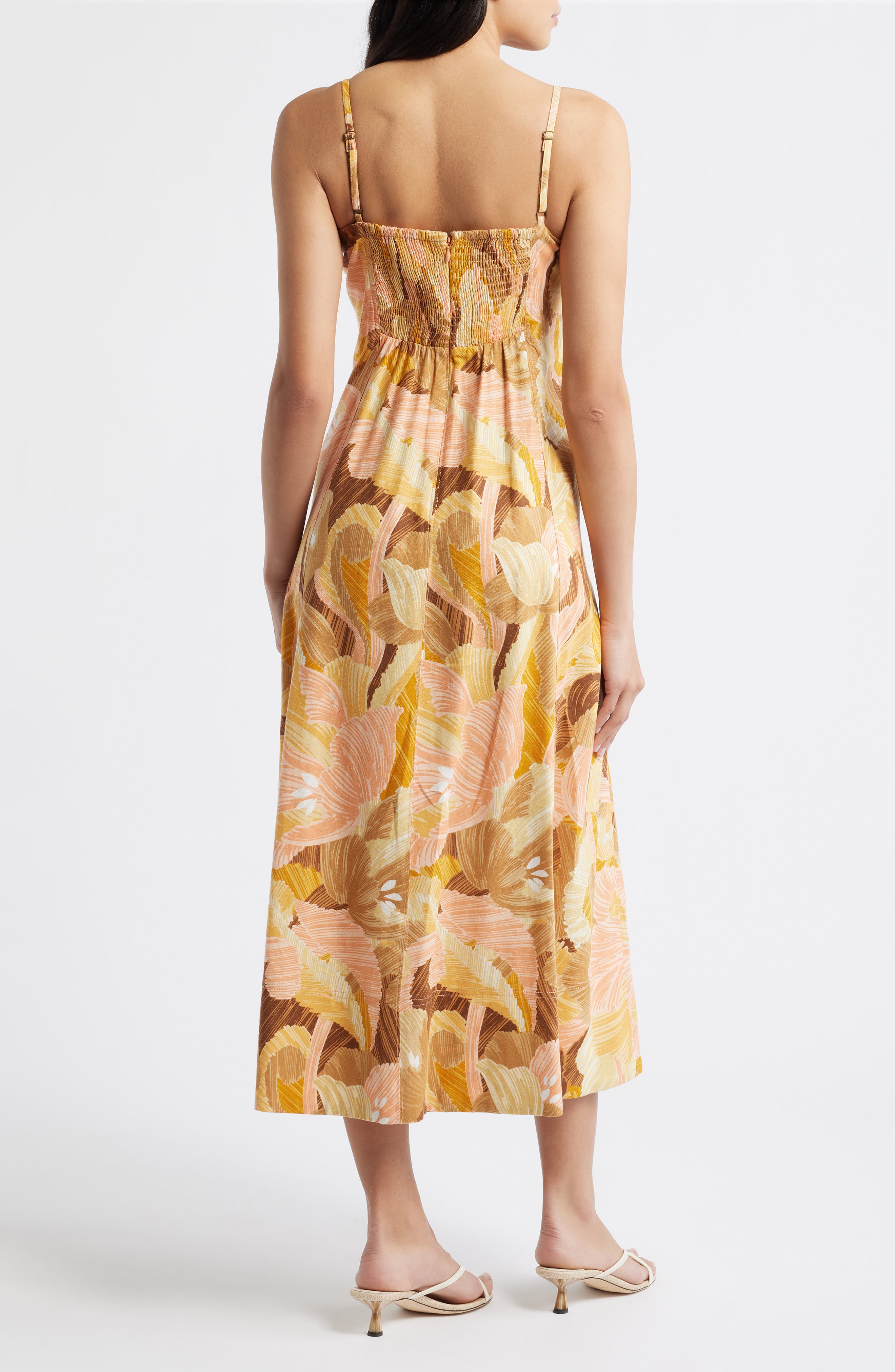 Floral Linen Blend Midi Dress - image 2