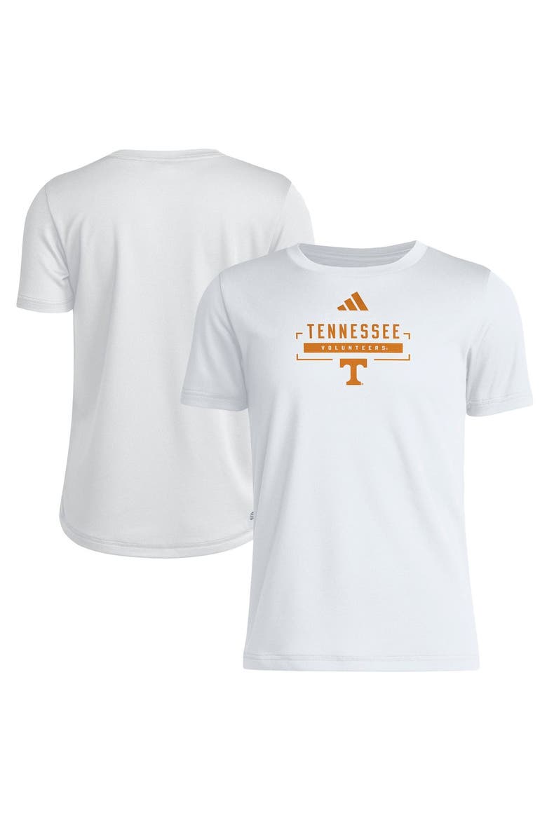 Youth adidas  White Tennessee Volunteers Pregame Performance T-Shirt, Main, color, White