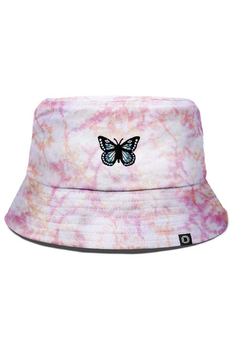 Womens Butterfly Cotton Bucket Hat