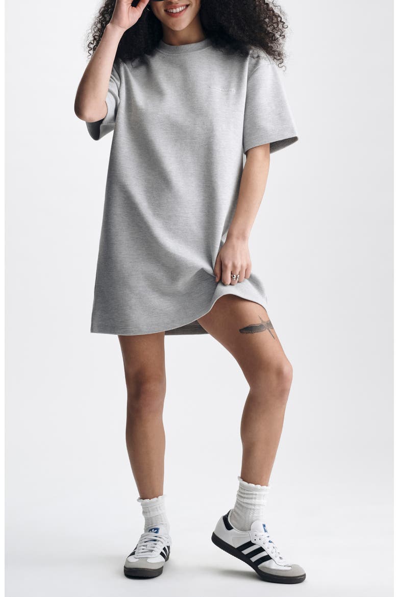 Short Sleeve Sweatshirt Dress, Main, color, LIGHT GREY MELANGE