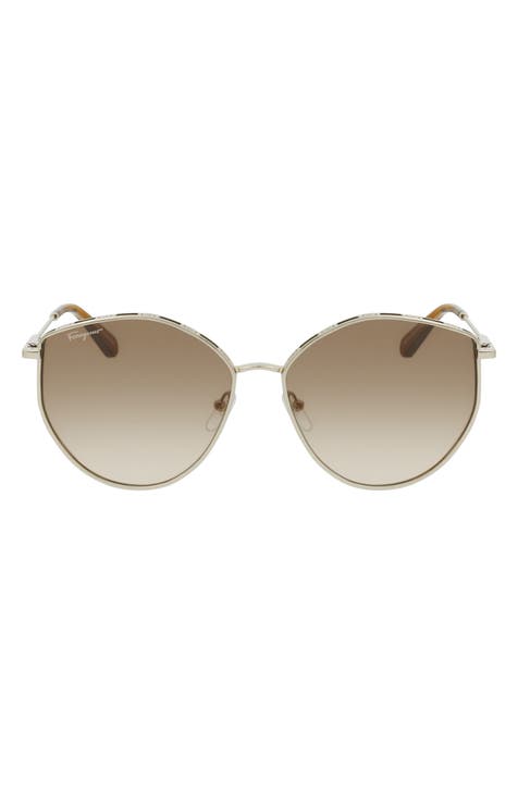 Gancini Tea Cup 59mm Gradient Round Sunglasses