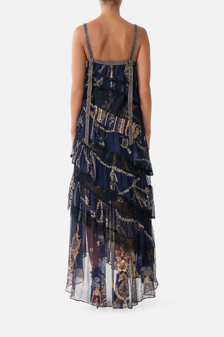 Asymmetric Spliced Lace Dress, Alternate, color, Cloaked In Baroque