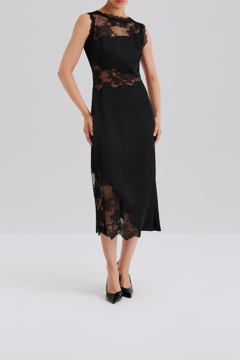 lace cut out midi dress Humphrey Purple Lace Cut Out Midi Dress / M