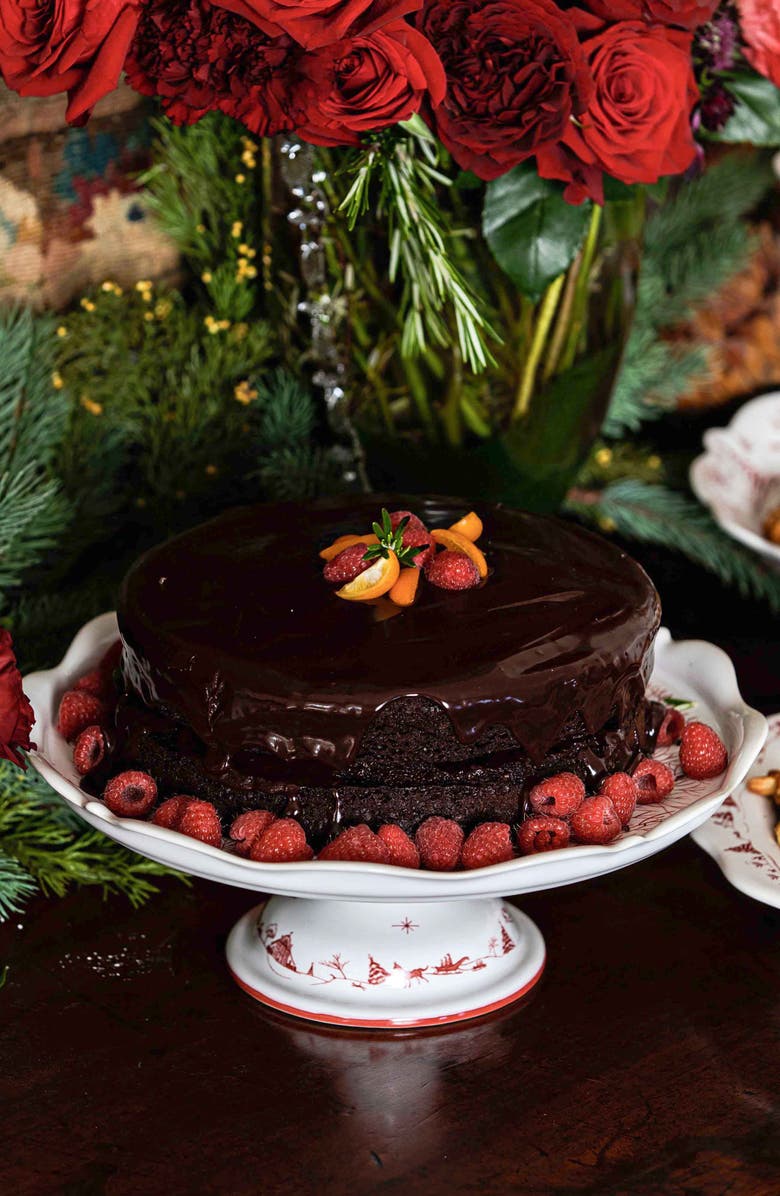 Juliska Country Estate Winter Frolic Cake Stand, Alternate, color, Ruby