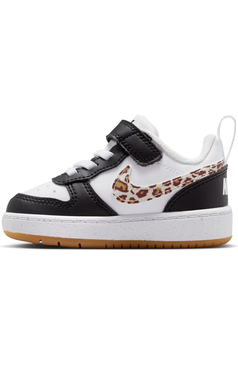 Nike Kids' Court Borough Low Top Sneaker, Alternate, color, Black/ White/ Gum Brown