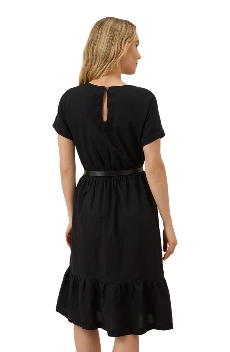 Pact Canopy Linen Notch Neck Dress Made with Organic Cotton, Alternate, color, Black
