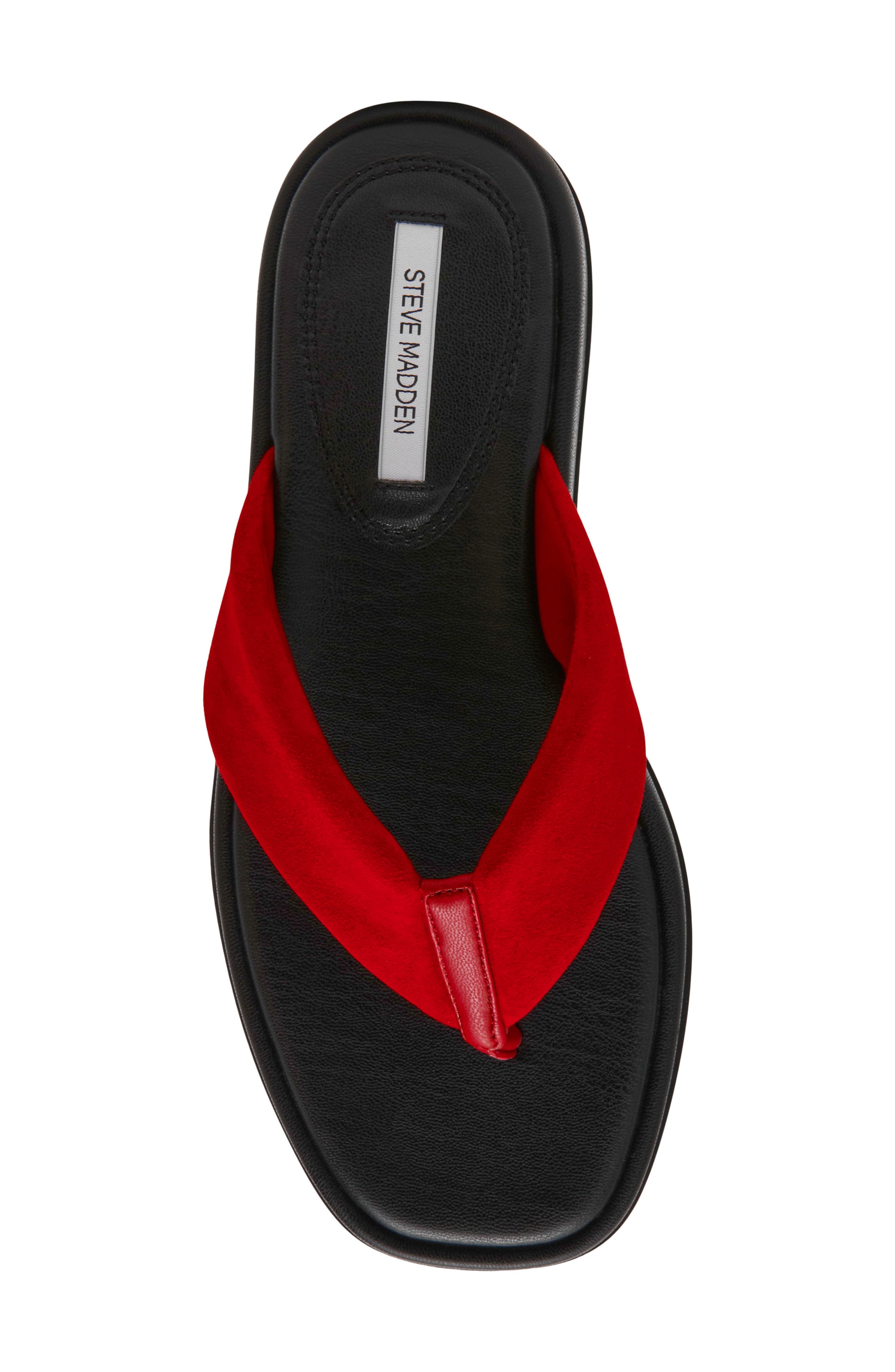 Bella Thong Platform Slide Sandal, Alternate, color, RED SUEDE