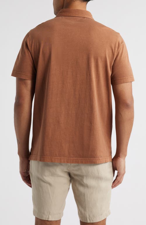 Treasure & Bond Solid Cotton Jersey Polo In Brown Aztec