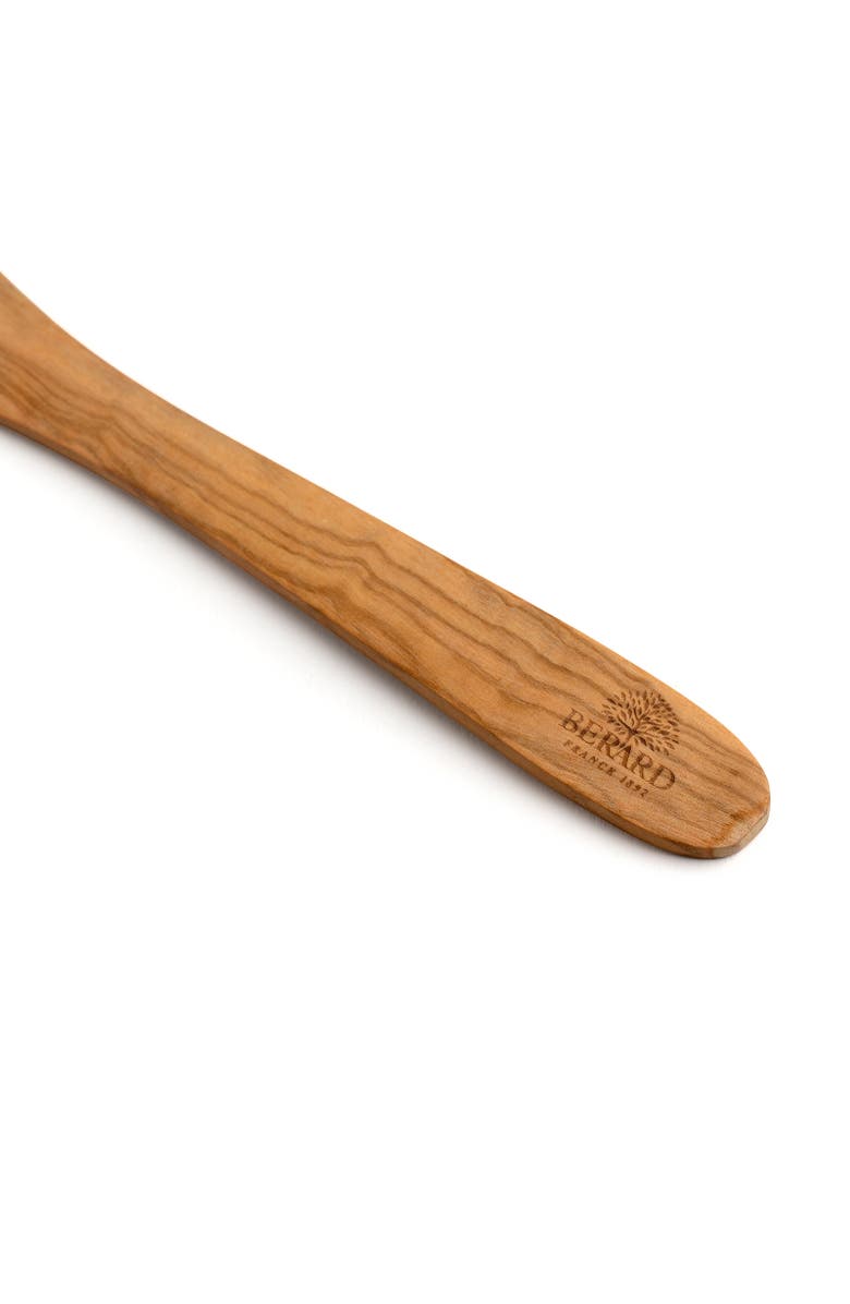 Berard Handcrafted Olive Wood 13 Inch Curved Slotted Spatula, Alternate, color, Brown