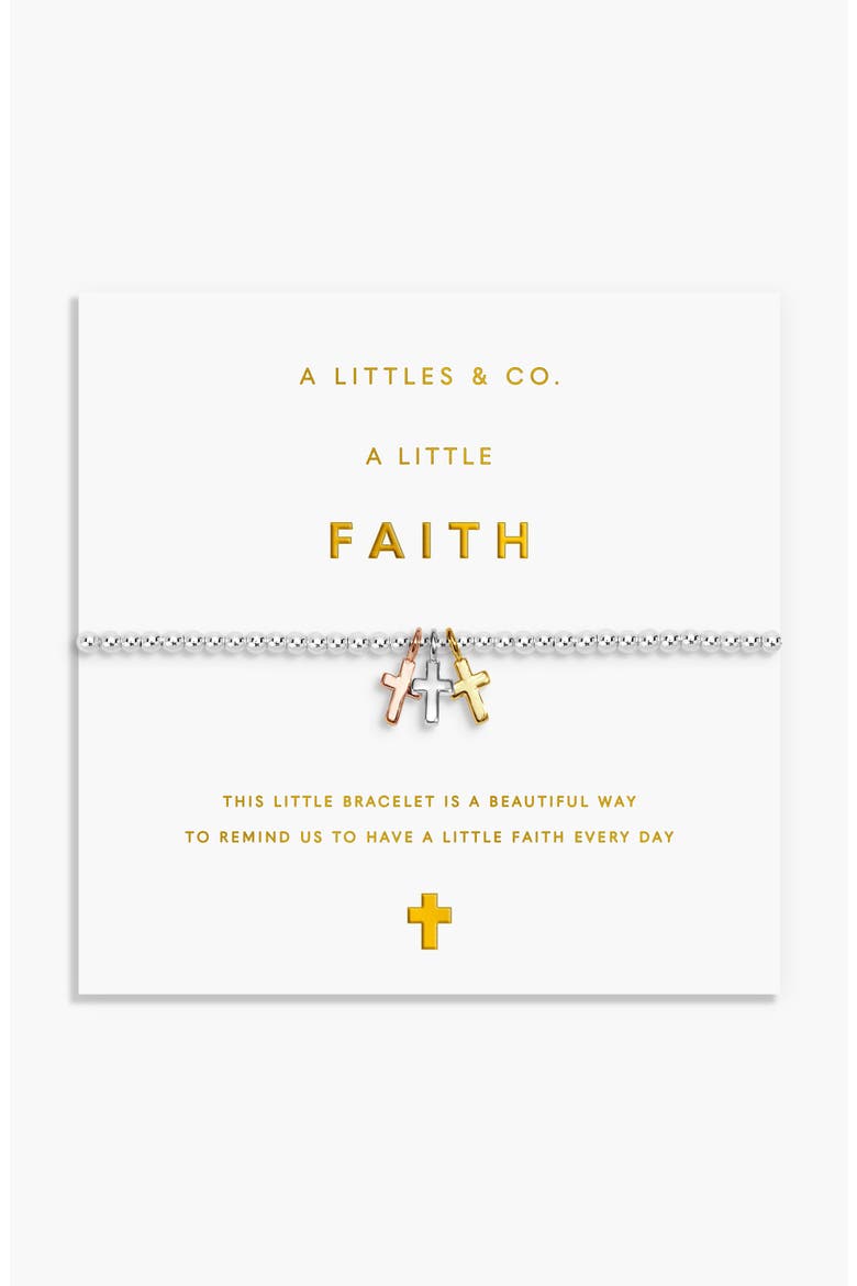 A Little Charmed Moments 'Faith' Bracelet, Main, color, Silver, Gold & Rose Gold