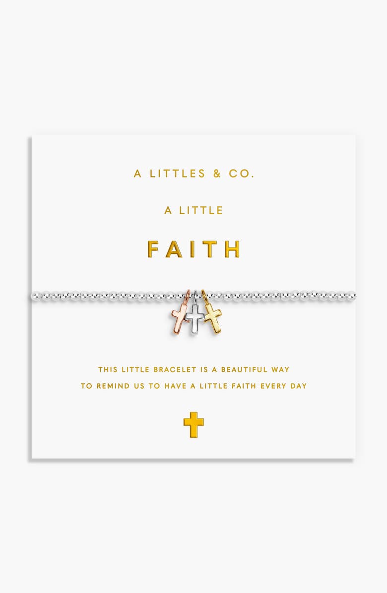 A Littles & Co A Little Charmed Moments 'Faith' Bracelet, Main, color, Silver, Gold & Rose Gold