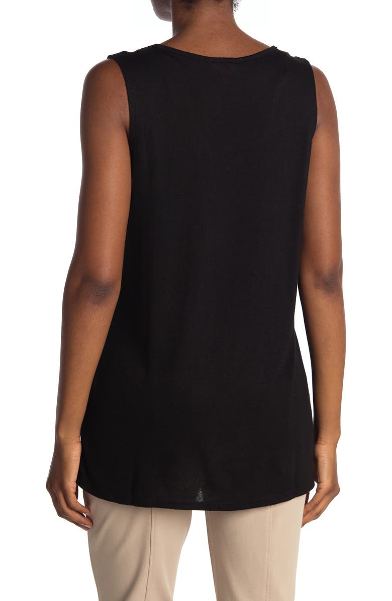 Isaac Mizrahi New York V-Neck Seamed Tank Top, Alternate, color,