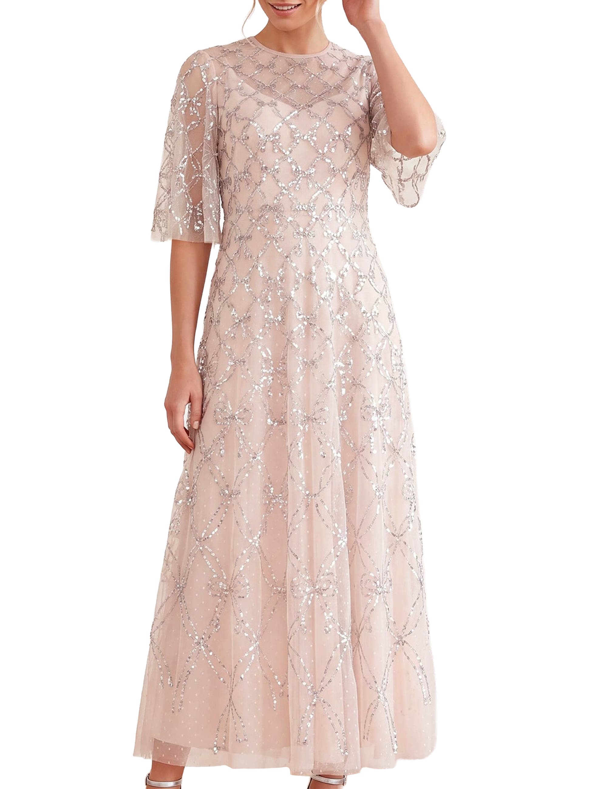 Needle & Thread Bow Lattice Sequin Maxi Dress (Women) | Nordstrom