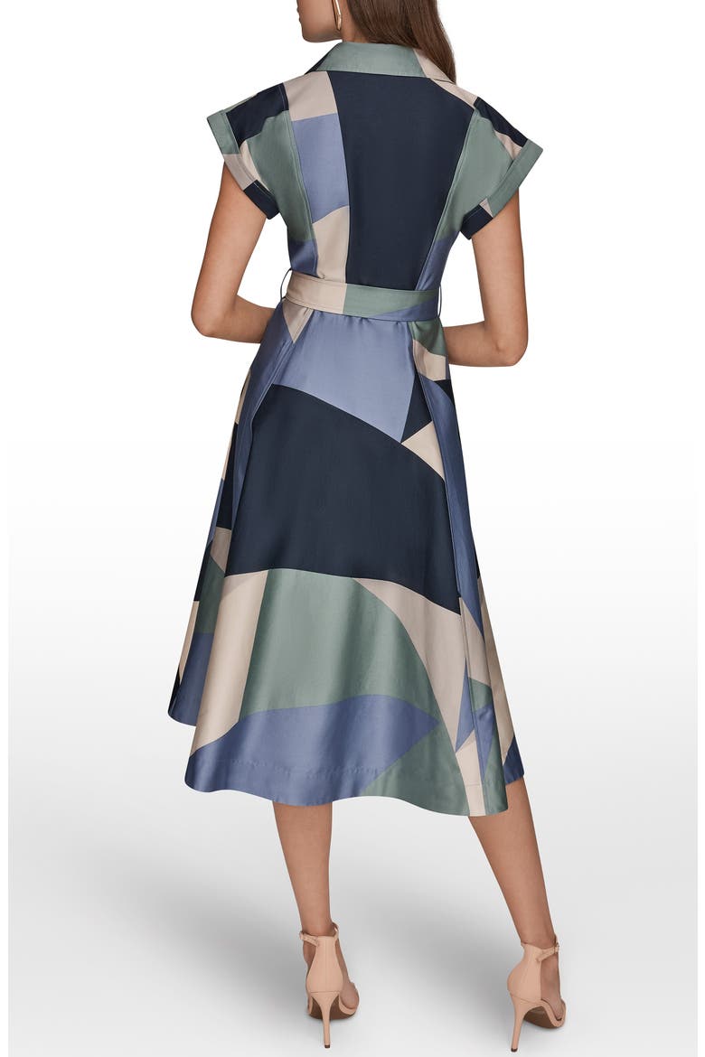 Patchwork Belted Midi Shirtdress, Alternate, color, TEMPEST MULTI