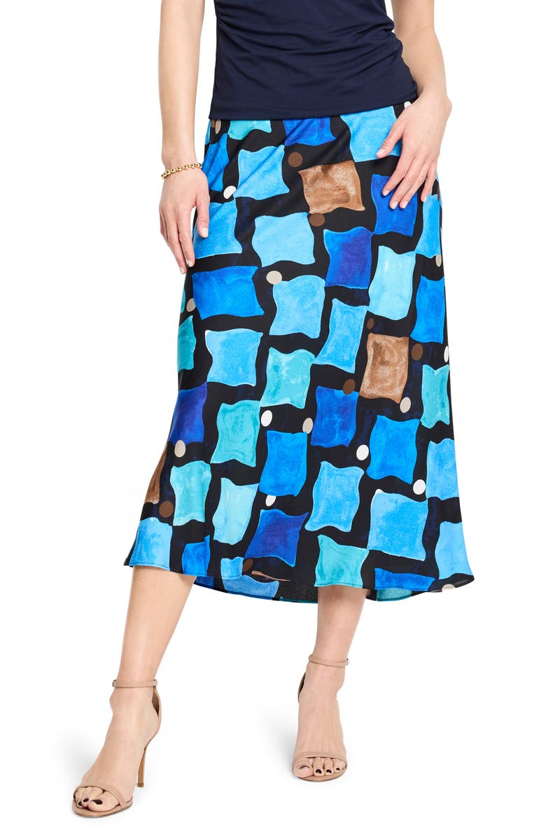 NIC+ZOE Sea Glass Slip Skirt, Main, color, Blue Multi