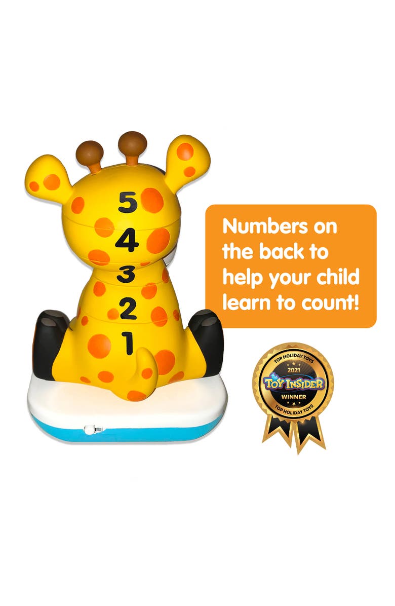 Stack-a-Roos Stackaroos Pals Baby Giraffe Lights & Sounds, 5 Piece Stacking Animal Tower, Alternate, color, Multicolored