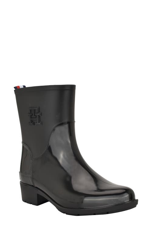 Tommy Hilfiger Crest Rain Boot In Black