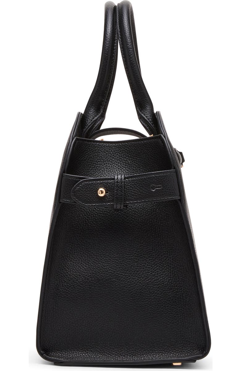 Anne Klein Medium Curved Satchel Bag, Alternate, color, Black