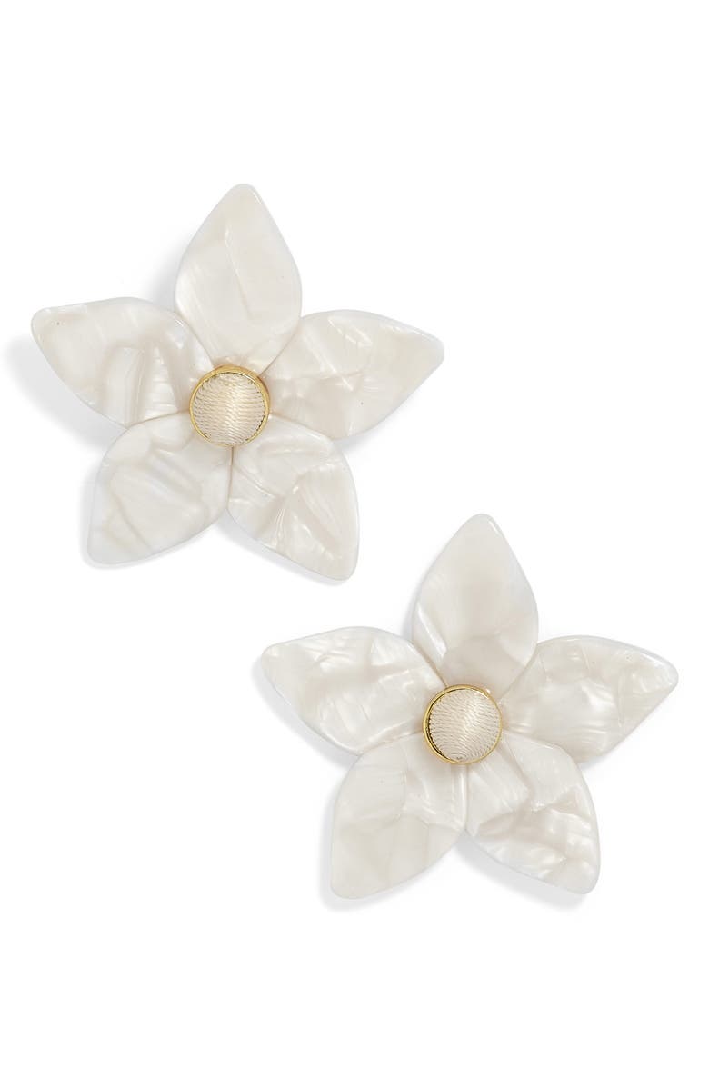 BaubleBar Amariella Acrylic Flower Stud Earrings, Main, color, 