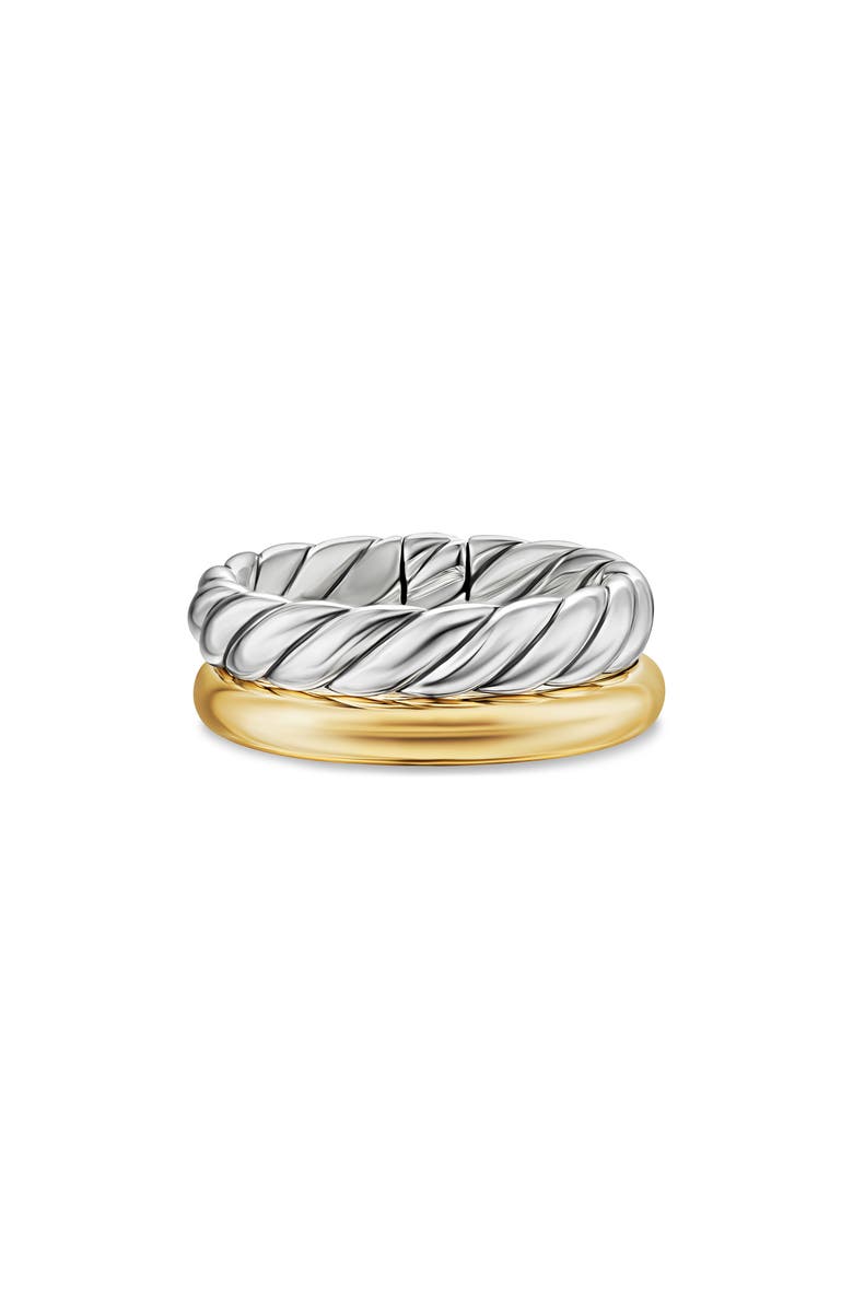 David Yurman DY Mercer<sup>®</sup> Two Row Ring in Sterling Silver with 18K Yellow Gold, 8mm, Alternate, color, 