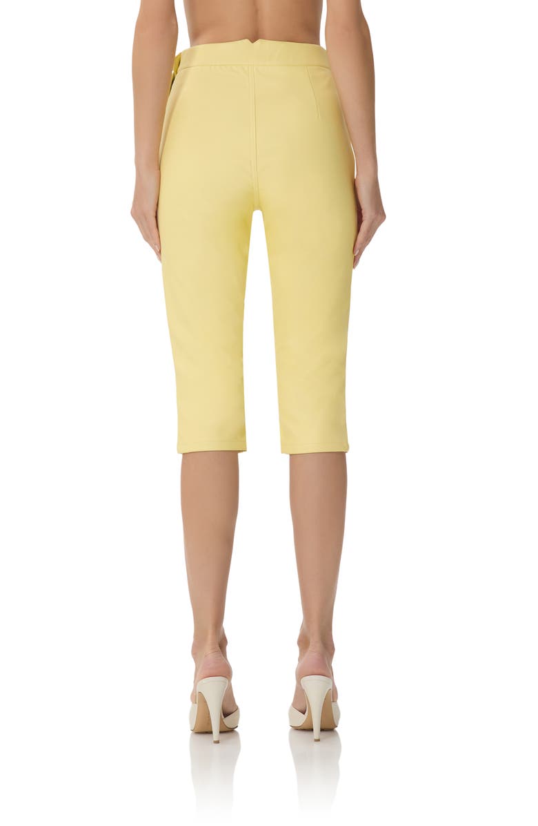 AFRM Calla Faux Leather Capri Pants, Alternate, color, Lemon Meringue