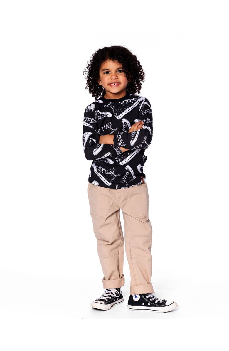 Deux par Deux Twill Jogger Pants with Patch Pockets, Main, color, Beige