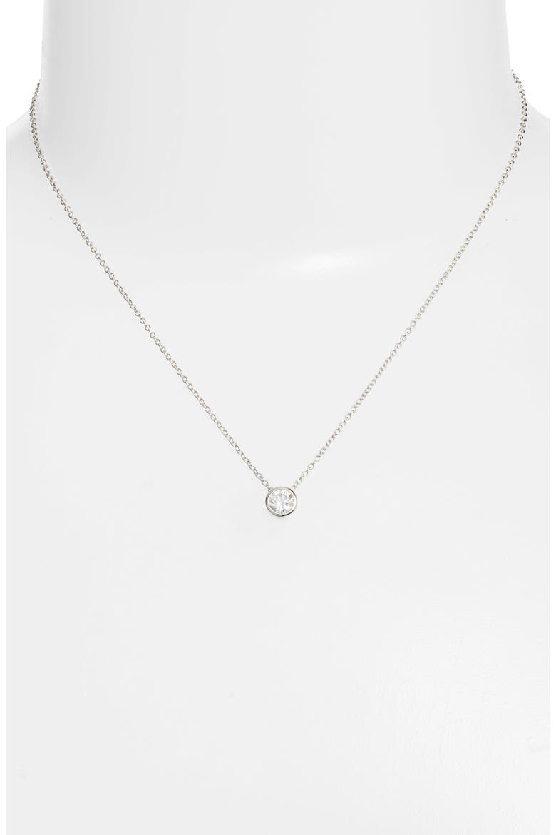 0.5 ct tw Cubic Zirconia Pendant Necklace, Alternate, color, PLATINUM