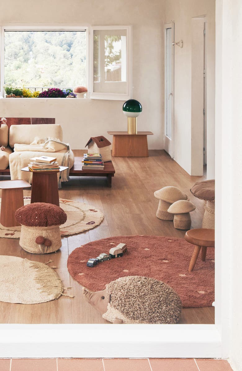 Lorena Canals Hedgehog Floor Cushion, Alternate, color, Natural Light Brown