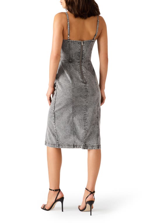 Steve Madden Giselle Rhinestone Detail Denim Dress In Brown