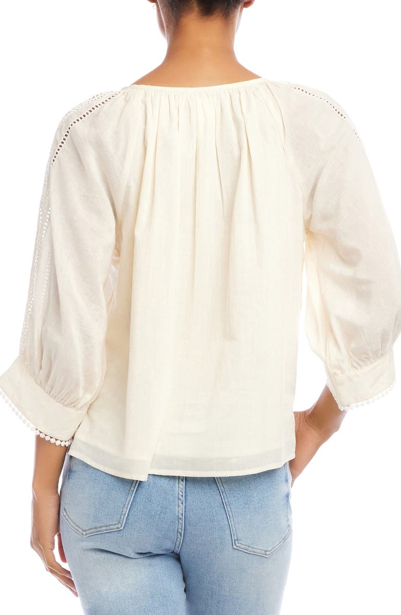 Karen Kane Openwork Detail Top, Alternate, color, Cream