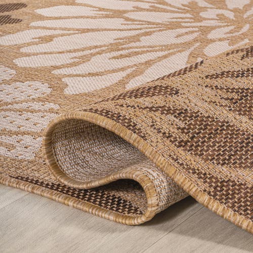 Jonathan Y Zinnia Modern Floral Textured Weave Octagon Indoor/outdoor Area Rug In Neutral