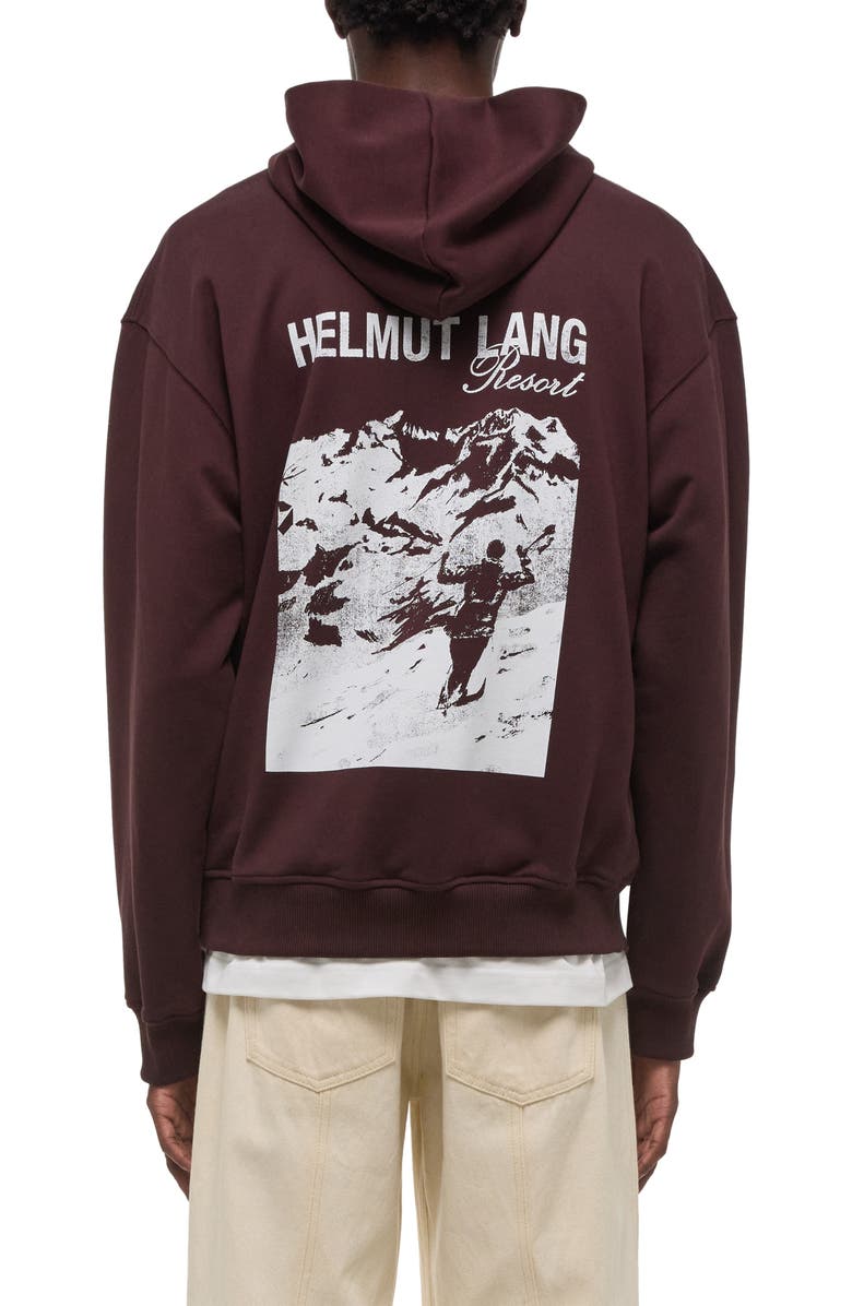 Helmut Lang Skier Cotton Hoodie, Alternate, color, Mahogany