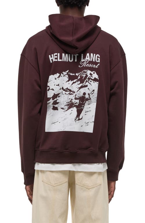 Helmut Lang Relaxed Fit Graphic Ski Hoodie In Burgundy