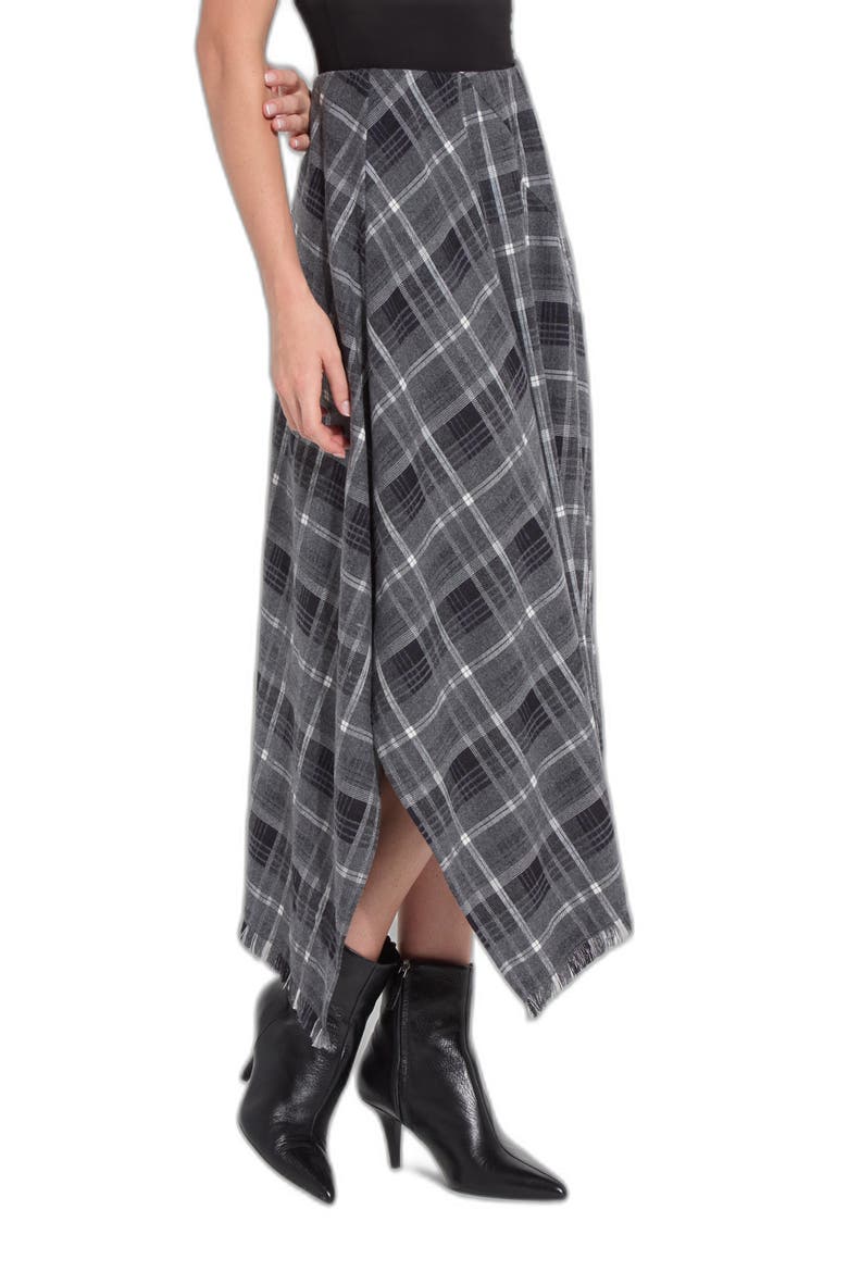 Anniston Fringe Asymmetric Midi Skirt, Alternate, color, WINTER BRUSHED PLAID