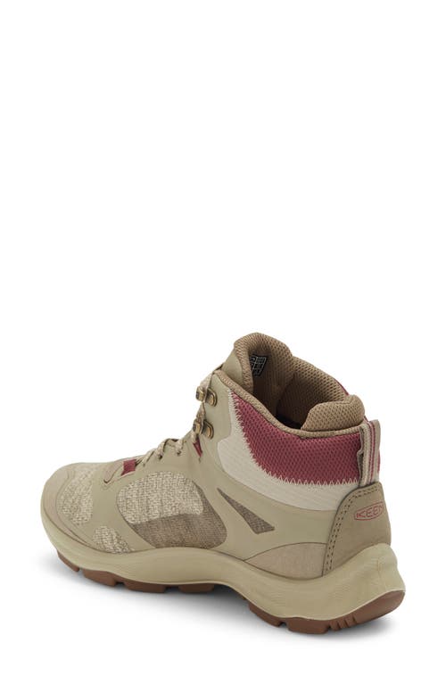 Keen Terradora Flex Mid Waterproof Hiking Boot In Plaza Taupe/windsor Wine