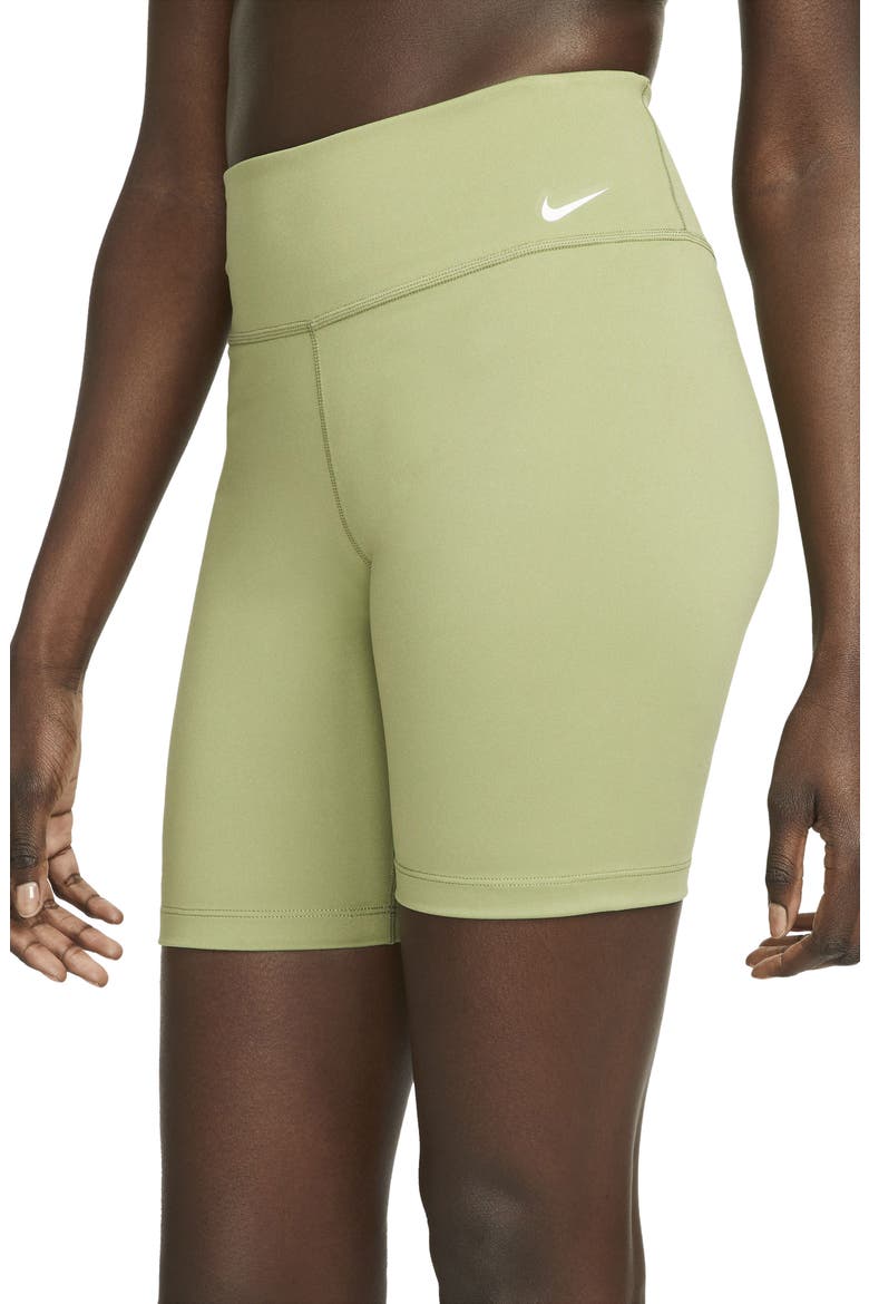 One Mid-Rise Bike Shorts, Alternate, color, ALLIGATOR/ WHITE