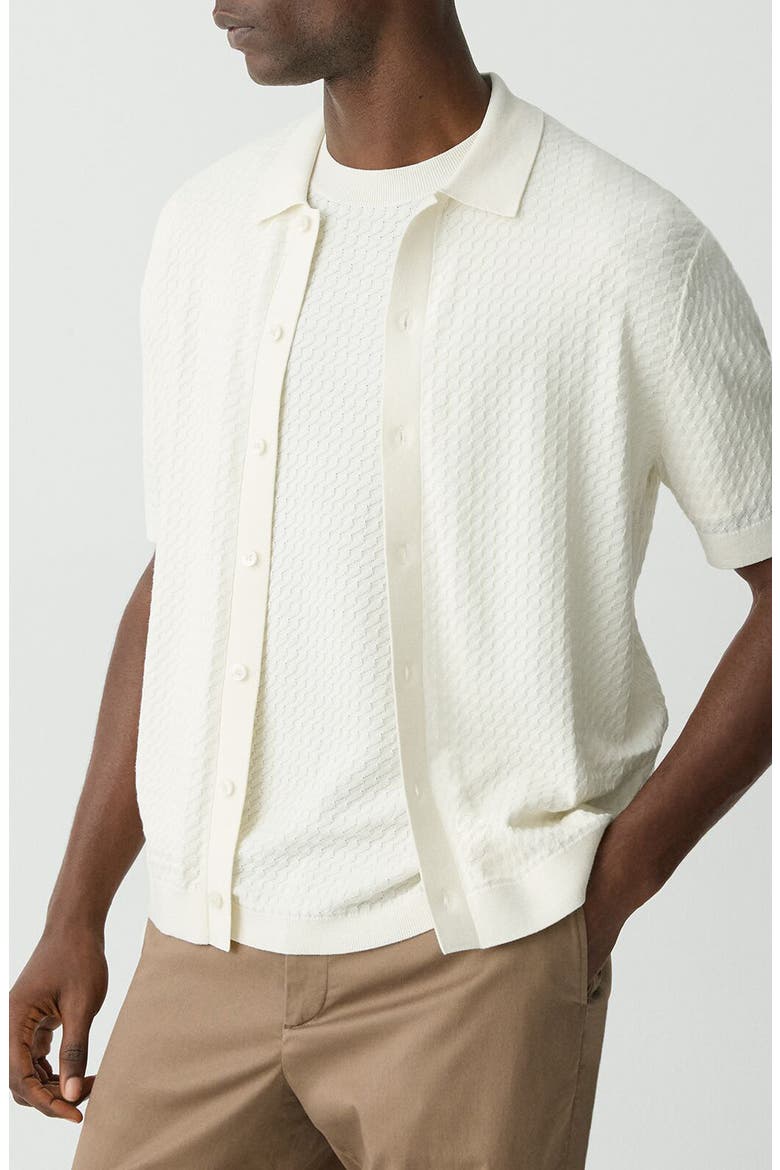 Cairn in Cotton Short Sleeve Shirt, Alternate, color, EGGSHELL