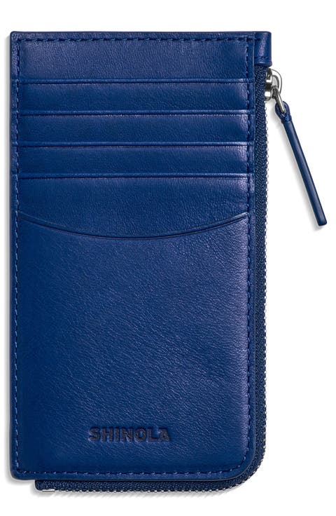 Leather Zip Around Card Case