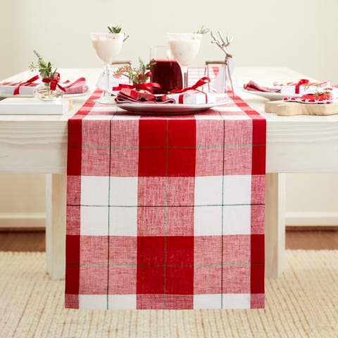 Linen Table Runner - Very Merry Plaid