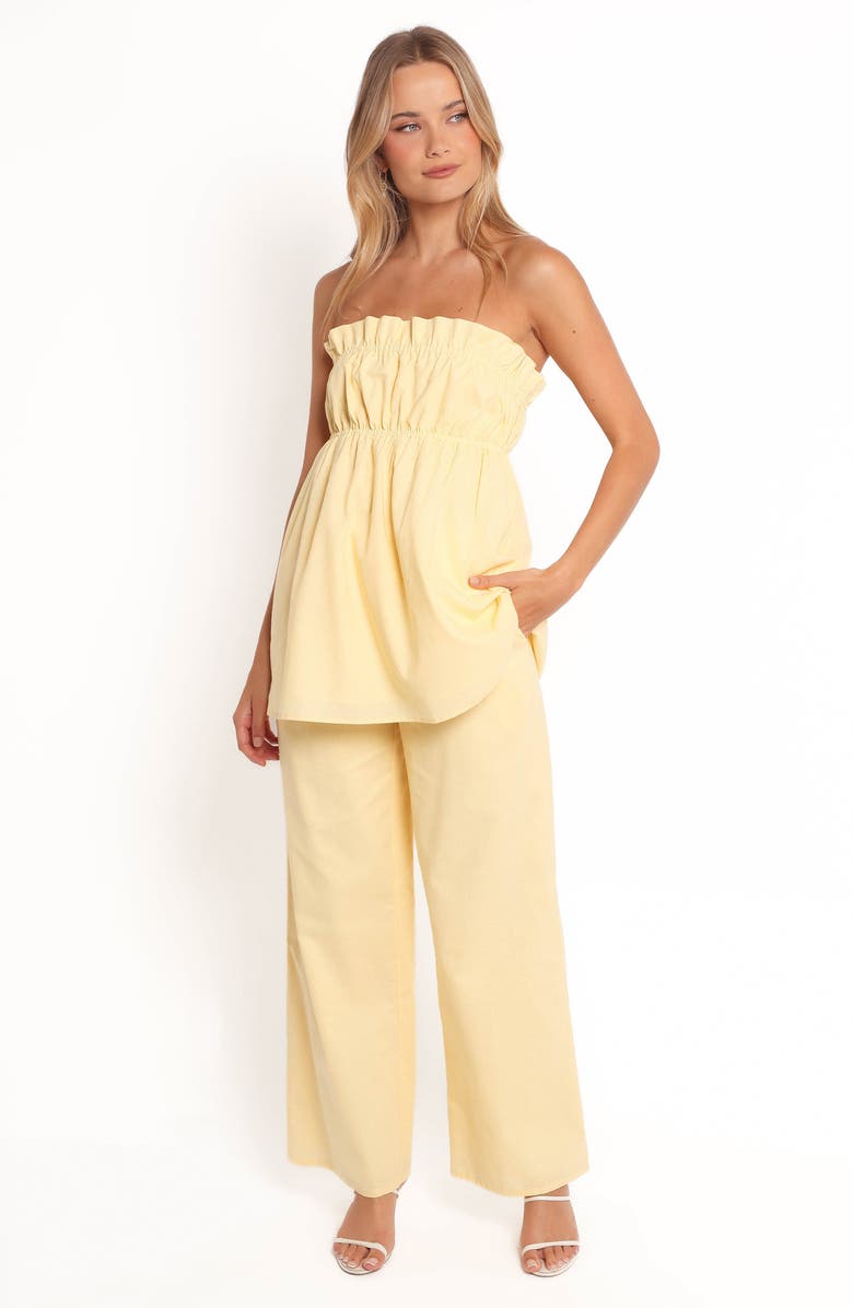 Petal & Pup Ember Strapless Cotton & Linen Tunic Top, Alternate, color, Butter Yellow