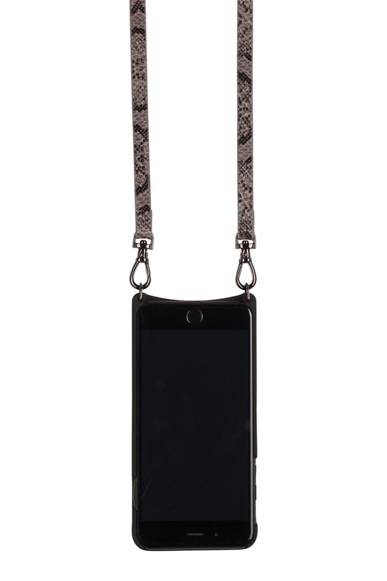 Cynthia iPhone 6/7 & 6/7 Plus Crossbody Case, Alternate, color, GREY/ PEWTER