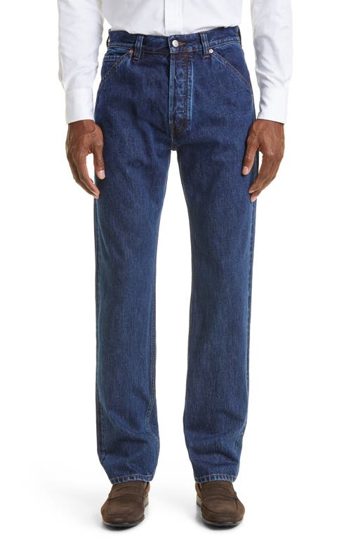 Drake's Selvedge Denim Straight Leg Jeans in Blue 