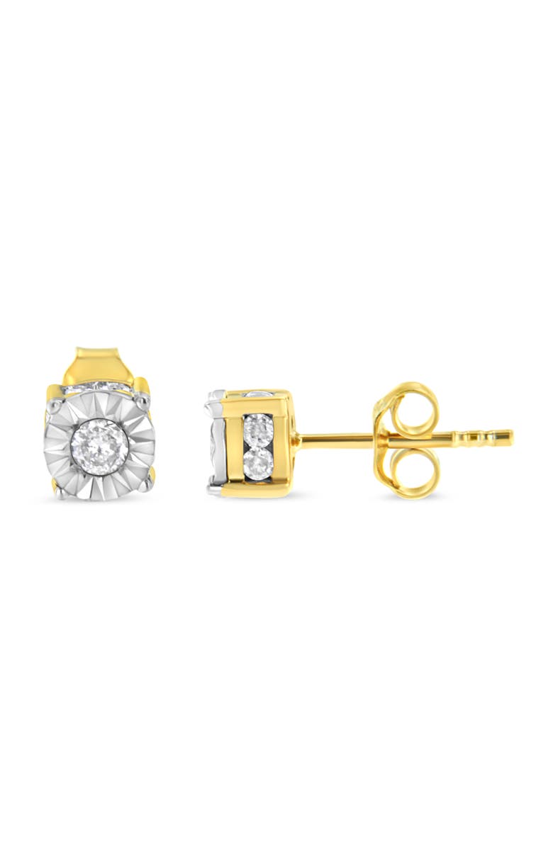 Haus of Brilliance 10K Yellow Gold Plated Silver 1/2 Ct Miracle Diamond Stud Earring, Alternate, color, Yellow