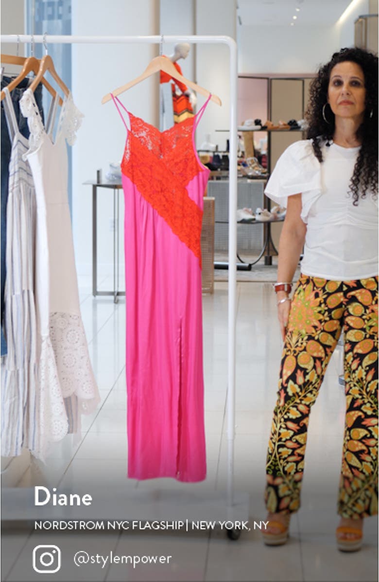 Contrast Lace Maxi Slipdress, sales video thumbnail