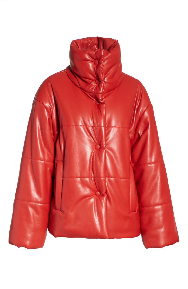 Nanushka Hide Faux Leather Puffer Jacket, Alternate, color, 