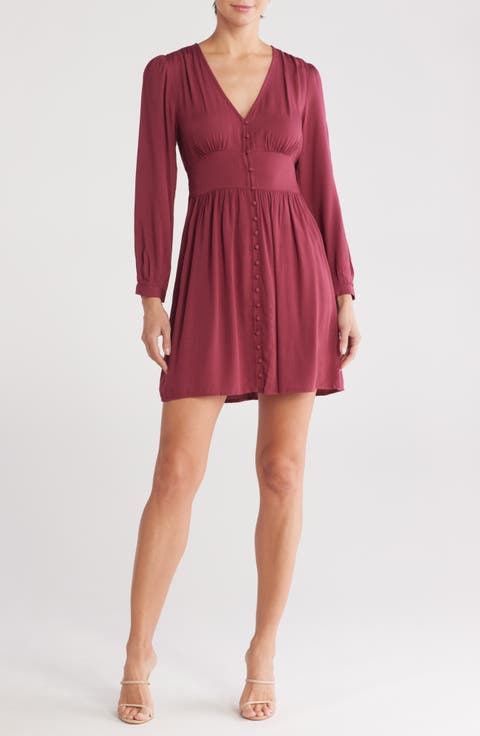 Long Sleeve Button Front Dress