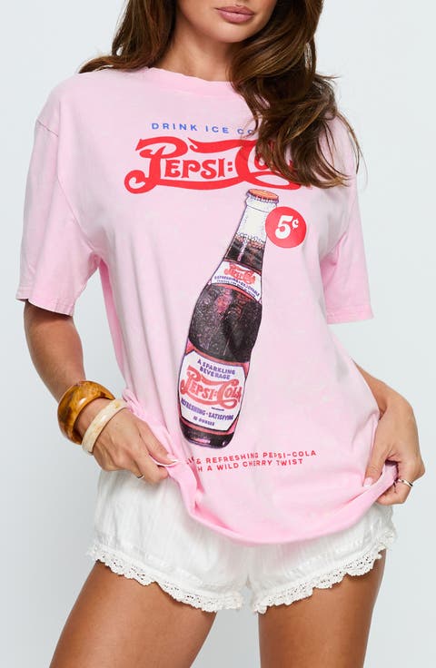 Pepsi Cola Oversize Cotton Graphic T-Shirt
