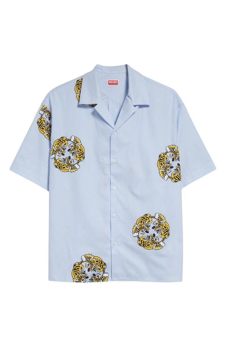 KENZO Verdy Collection Stripe Camp Shirt, Alternate, color, 