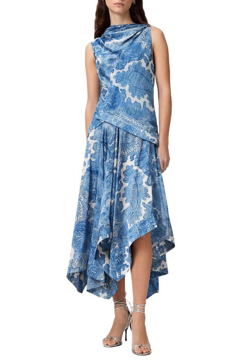 Prue Paisley Floral Asymmetric Hem Dress